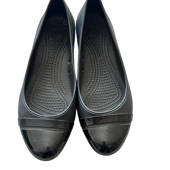 CROCS Black Flats Comfortable Slip-On Loafers - Picture 4 of 6